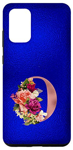 Galaxy S20 plus Blue floral initial letter O monogram lilac blush flowers Case