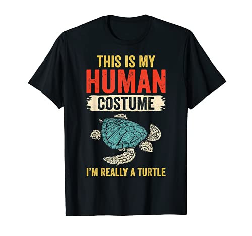 This Is My Human Costume I'm Really A Turtle Retro Vintage T-Shirt