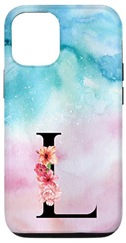 iPhone 12-12 Pro Letter L Floral Monogram Flower Initial Personalized Gift Case