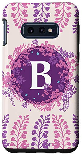 Galaxy S10e Letter B Initial Flower Pink and Purple Pattern Gift Case