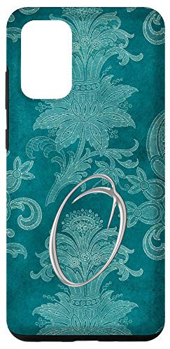 Galaxy S20 plus Teal floral Initial letter O monogram teal ornamental Case