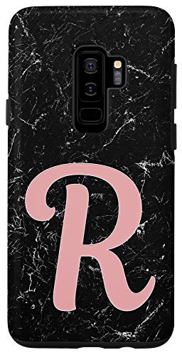 Galaxy S9 plus Black white Monogram R Initial Capital Letter R Gifts Phone Case