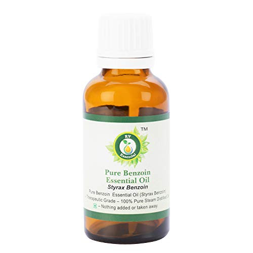 Benzoin Essential Oil  Styrax Benzoin  Styrax Benzoin Essential Oil  100 percent Pure Natural  Steam Distilled  Therapeutic Grade  30ml  1.01oz By R V Essential
