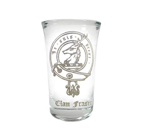 Fraser Scottish Family Clan Crest Shot Glass 2oz - Free Personalized Engraving