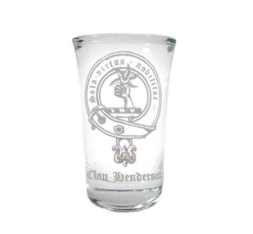 Henderson Scottish Family Clan Crest Shot Glass 2oz - Free Personalized Engraving