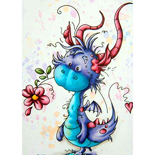 DIY 5D Diamond Painting Kit Diamond Art Full Diamond Embroidery Rhinestone Pictures Cross Stitch Arts Craft Supply for Home Wall Decor Gift Dragon E 30x40cm