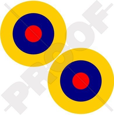 RAF British Royal AirForce Type B1 Aircraft Roundels 3" -75mm- Vinyl Stickers Decals x2