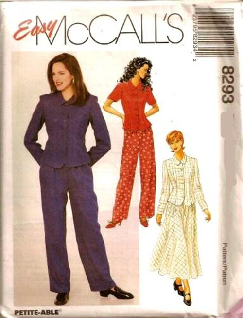 McCall's Sewing Pattern 8293 Misses' Top Pull-on Pants and Pull-on Bias Skirt Size E -14 16 18- McCall's Sewing Pattern 8293 Misses' Top Pull-on Pants and Pull-on Bias Skirt Size E -14 16 18-