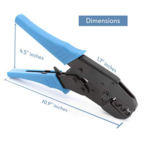 Professional Insulated Wire Terminals Connectors Ratcheting Crimper Tool for 22-10AWG