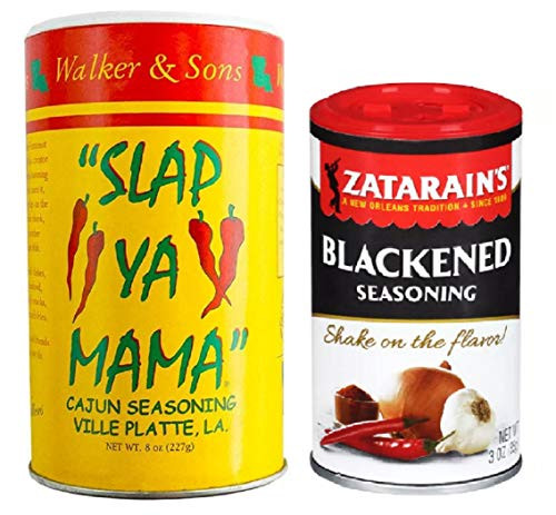 Louisiana Cajun Creole Cooking Bundle - 1 Each of Slap Ya Mama Cajun Seasoning -8 Ounces No MSG Blend- and Zatarain's Blackened Seasoning -3 Ounces- Louisiana Cajun Creole Cooking Bundle - 1 Each of Slap Ya Mama Cajun Seasoning -8 Ounces No MSG Blend- and Zatarain's Blackened Seasoning -3 Ounces-