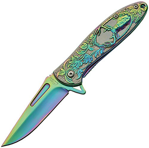 Rite Edge CN300385RB-BRK Deer Framelock A-O Rainbow