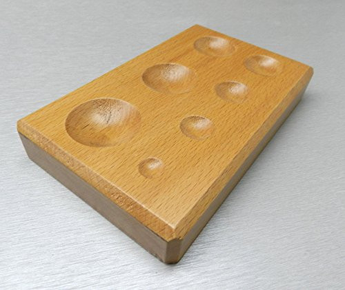 WOOD DAPPING BLOCK WOODEN METAL FORMING ROUND SHAPE JEWELRY SHAPING TOOL 7 SIZES -E 10- NOVELTOOLS