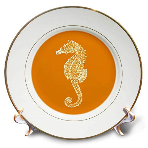 3dRose cp-164963-1 Orange Seahorse Print Sea Horse Ocean Marine Beach Aquarium Aquatic - Porcelain Plate 8" 3dRose cp-164963-1 Orange Seahorse Print Sea Horse Ocean Marine Beach Aquarium Aquatic - Porcelain Plate 8"