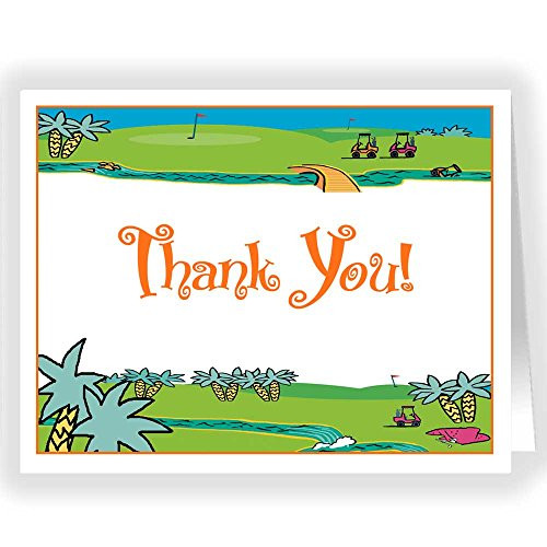 Golf Thank You Note Card - 18 Golfing Boxed Notes - Golfing Gifts