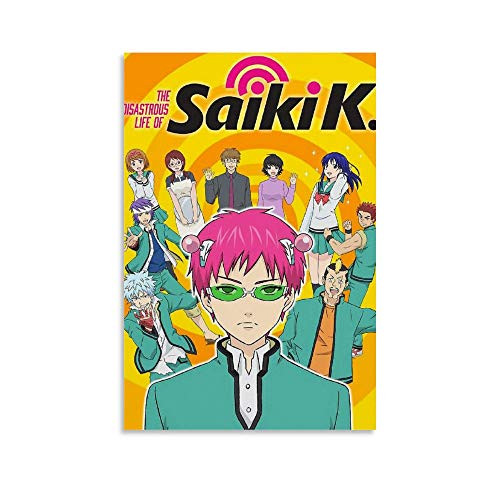 BEIZI Anime Poster The Disastrous Life of Saiki K Poster Decorative Painting Canvas Wall Art Living Room Posters Bedroom Painting 12x18inch-30x45cm-