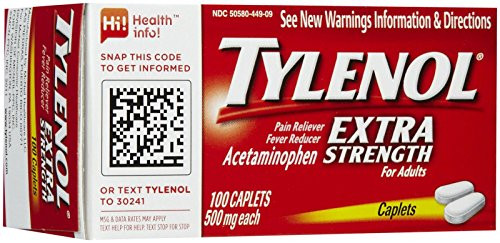 Tylenol Extra Strength Pain Reliever  and  Fever Reducer Caplets-100 Count