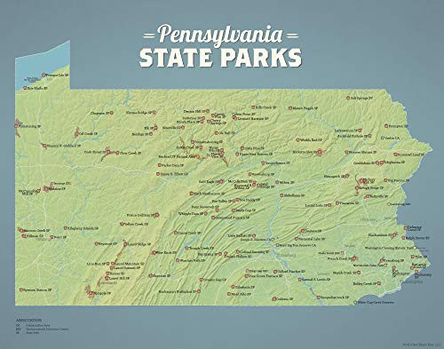 Best Maps Ever Pennsylvania State Parks Map 11x14 Print -Natural Earth- Best Maps Ever Pennsylvania State Parks Map 11x14 Print -Natural Earth-