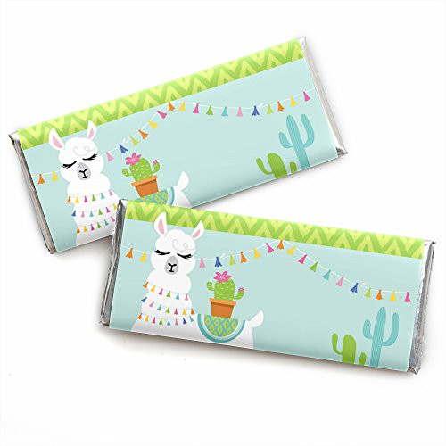 Whole Llama Fun - Candy Bar Wrapper Llama Fiesta Baby Shower or Birthday Party Favors - Set of 24