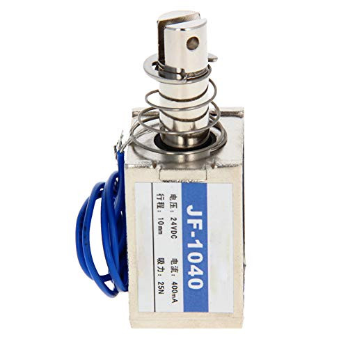 Fielect DC 24V 25N Push Pull Type Solenoid Electromagnet 0.4A 9.6W 10mm Stroke Open Frame Linear Motion JF-1040-24V 24 x 29x 40mm 1Pcs