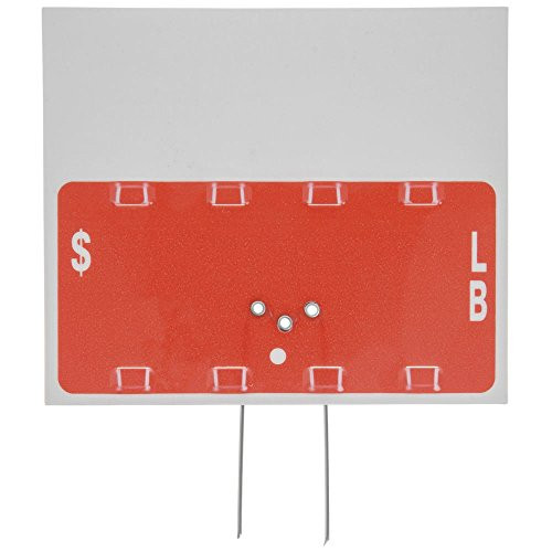 Price Tag Pin Style 4-Digit with Red Bulls-EyeWhite Plastic Write-On Wipe-Off - 4 1-2"L x 3 1-2"H Price Tag Pin Style 4-Digit with Red Bulls-EyeWhite Plastic Write-On Wipe-Off - 4 1-2"L x 3 1-2"H