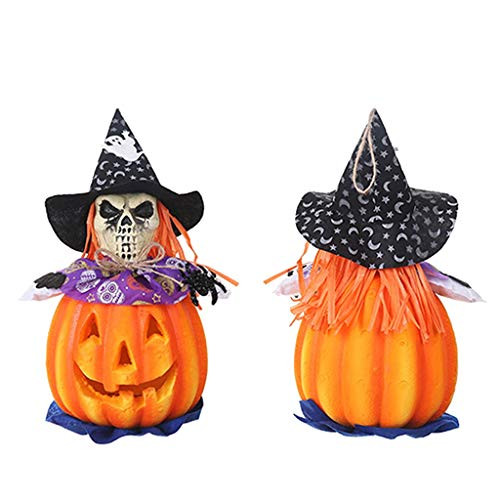 Uouge Halloween Pumpkin Lights Decor LED Battery Operated Orange Pumpkin Lights Outdoor Indoor Decorations -Orange - B-