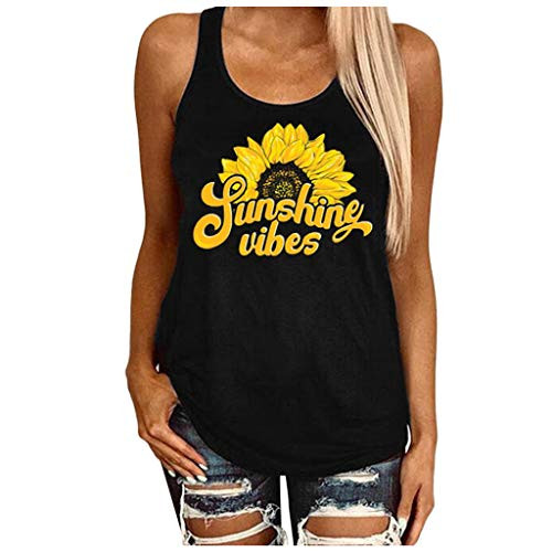 Tank Tops for Women Letetr Print Sleeveless Shirts O-Neck Vest Casual Workout Summer Blouse Loose Camisoles Tee Tops Black Tank Tops for Women Letetr Print Sleeveless Shirts O-Neck Vest Casual Workout Summer Blouse Loose Camisoles Tee Tops Black