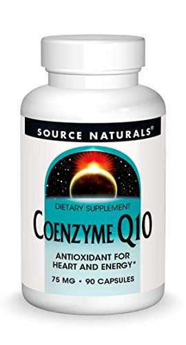 Source Natural Coenzyme Q10 Antioxidant Support 75 mg For Heart Brain Immunity  and  Liver Support - 90 Capsules