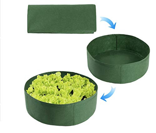 SZDAJAN Fabric Raised Planting Bed 15gallon 50gallon 100gallon Large Garden Grow Bags for Vegetables Flowers Herbs Plants Round Raised Garden Bed Veg Planter Pot -Green 30gallon- SZDAJAN Fabric Raised Planting Bed 15gallon 50gallon 100gallon Large Garden Grow Bags for Vegetables Flowers Herbs Plants Round Raised Garden Bed Veg Planter Pot -Green 30gallon-