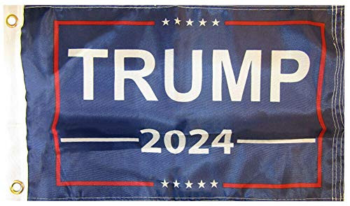 Trade Winds Trump 2024 Blue Premium 150D Woven Poly Nylon 12x18 12"x18" Flag Grommets Premium Fade Resistant