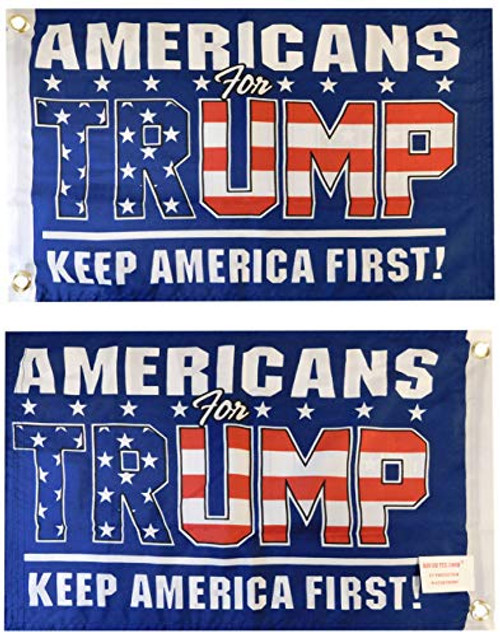 Trade Winds Americans for Trump Keep America First Blue Premium Quality Heavy Duty Fade Resistant Double Sided 100D Woven Poly Nylon 12x18 12"x18" Flag Grommets -RUF- Trade Winds Americans for Trump Keep America First Blue Premium Quality Heavy Duty Fade Resistant Double Sided 100D Woven Poly Nylon 12x18 12"x18" Flag Grommets -RUF-