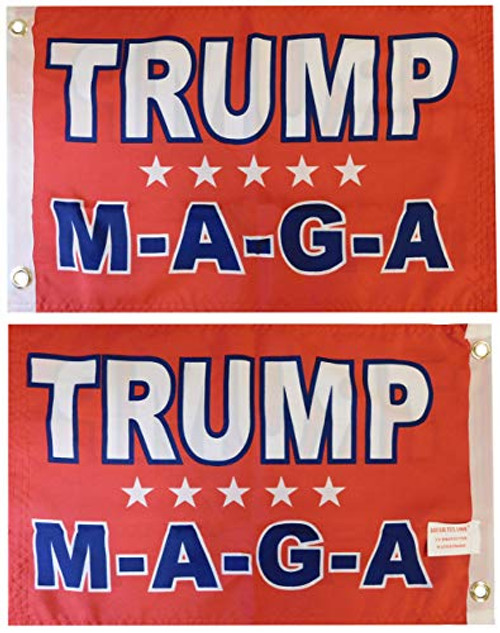 Trade Winds Trump M-A-G-A Red Premium Quality Heavy Duty Fade Resistant Double Sided 100D Woven Poly Nylon 12x18 12"x18" Flag Grommets -RUF- Trade Winds Trump M-A-G-A Red Premium Quality Heavy Duty Fade Resistant Double Sided 100D Woven Poly Nylon 12x18 12"x18" Flag Grommets -RUF-