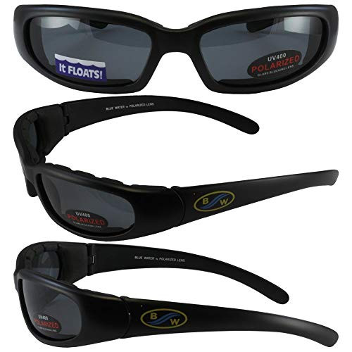 Global Vision BluWater Polarized Floating 6 Sunglasses Black Frames Smoke Lenses