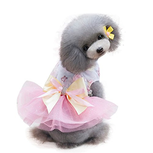 Dog Dress Wakeu Pet Puppy Clothes Princess Tutu Skirt Vest Apparel for Small Dog Girl -Pink L- Dog Dress Wakeu Pet Puppy Clothes Princess Tutu Skirt Vest Apparel for Small Dog Girl -Pink L-
