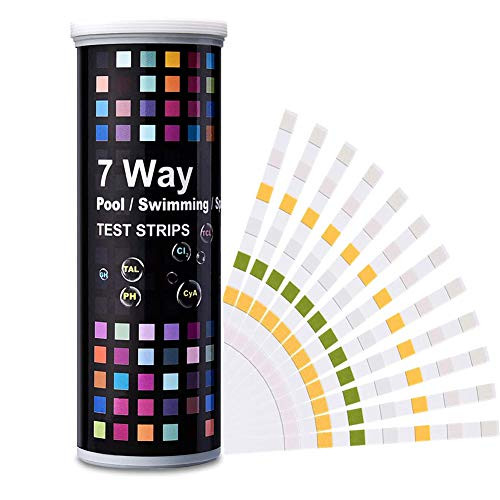ZHIYI Hot Tub Test Strips 7- Way Swimming Pool Spa Water Chemistry Test Kits Free Chlorine Nitrate Hardness Nitrite Ph Total Alkalinity Chlorine -Black- ZHIYI Hot Tub Test Strips 7- Way Swimming Pool Spa Water Chemistry Test Kits Free Chlorine Nitrate Hardness Nitrite Ph Total Alkalinity Chlorine -Black-