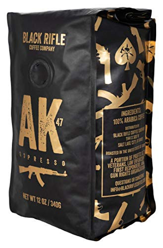 Black Rifle Coffee Company, AK-47 Espresso,100% Arabica Coffee,Colombian Supremo Roasted Dark, Whole Bean 12 oz Bag
