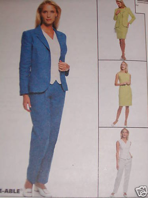 McCall's Sewing Pattern 8633 Misses' Unlined Jacket Lined Vest Dress and Pants Size B -8 10 12- McCall's Sewing Pattern 8633 Misses' Unlined Jacket Lined Vest Dress and Pants Size B -8 10 12-