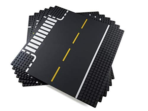 Apostrophe Games Classic Building Block Base Plate Compatible with All Major Brands (Roads 6 Pack)