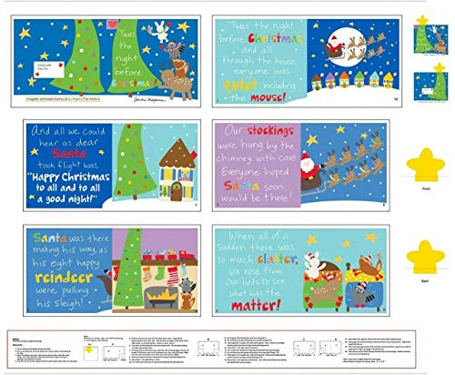 Huggable~ The Night Before Christmas Book Panel 36" x 44" Cotton Fabric Studio E