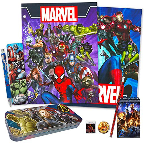 Marvel Avengers School Supplies Value Pack ~ 7 Pcs -Folders Notebook Pencils Pen and More-