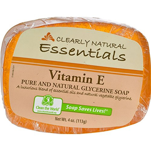 Clearly Natural Glycerine Bar Soap Vitamin E - 4 oz - -Pack of 3- Clearly Natural Glycerine Bar Soap Vitamin E - 4 oz - -Pack of 3-