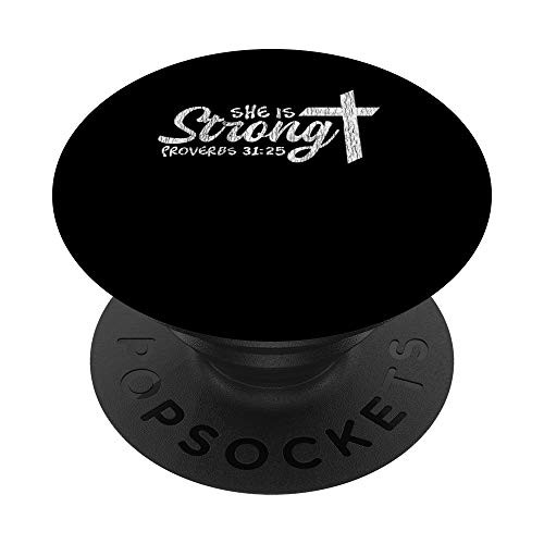 Vintage She Is Strong Proverbs 31-25 Bible Verse Christian PopSockets PopGrip- Swappable Grip for Phones and Tablets Vintage She Is Strong Proverbs 31-25 Bible Verse Christian PopSockets PopGrip- Swappable Grip for Phones and Tablets