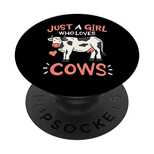 Cow Lover Gift Just a Girl Who Loves Cows PopSockets PopGrip- Swappable Grip for Phones and Tablets Cow Lover Gift Just a Girl Who Loves Cows PopSockets PopGrip- Swappable Grip for Phones and Tablets