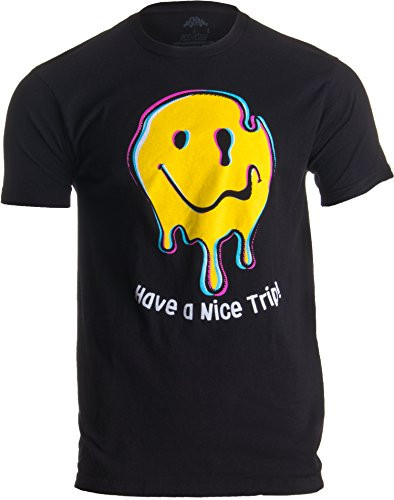 Have a Nice Trip  Funny Psychedelic Drug Magic Mushroom LSD MDMA Unisex T-Shirt-AdultL Black