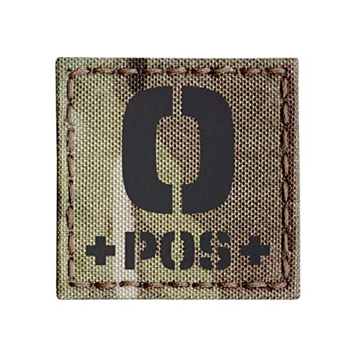 IR Multicam OPOS O plus Blood Type Infrared 2x2 Tactical Morale Touch Fastener Patch