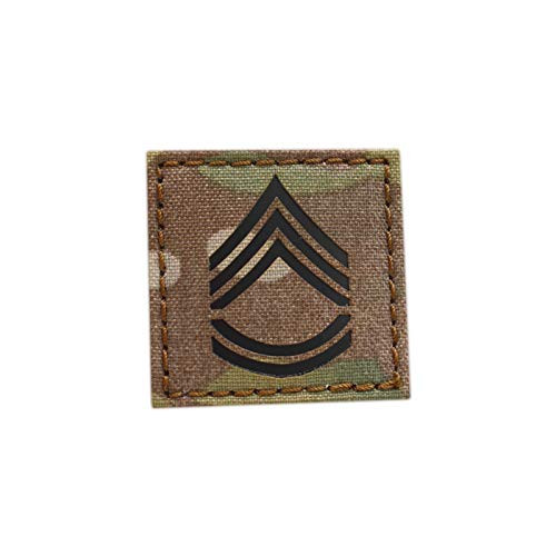 Multicam IR 2x2 US Army E-7 SFC Sergeant First Class Rank Tactical Touch Fastener Patch