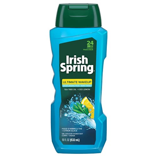 Irish Spring Ultimate Wake Up Tea Tree Face and Body Wash for Men Moisturizing Body Wash Washes Away Bacteria - 18 Fl. Oz Irish Spring Ultimate Wake Up Tea Tree Face and Body Wash for Men Moisturizing Body Wash Washes Away Bacteria - 18 Fl. Oz