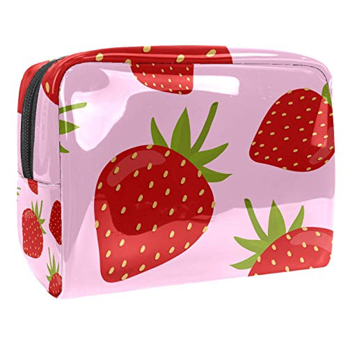 Colorful Hand Drawn Strawberry Pattern cosmetic bag 18.5x7.5x13cm-7.3x3x5.1in-L xW xH- PVC Makeup Bag Pouch Purse Coin Bag Colorful Hand Drawn Strawberry Pattern cosmetic bag 18.5x7.5x13cm-7.3x3x5.1in-L xW xH- PVC Makeup Bag Pouch Purse Coin Bag