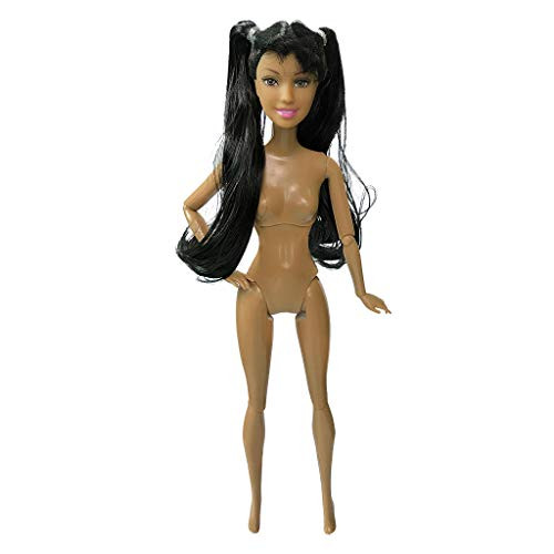 Lumumi 12 Inch Doll Toy Movable Joint African Doll Nude Doll with Head for Gift Toy-Can Be Changed Makeup and Dress by DIY -B-