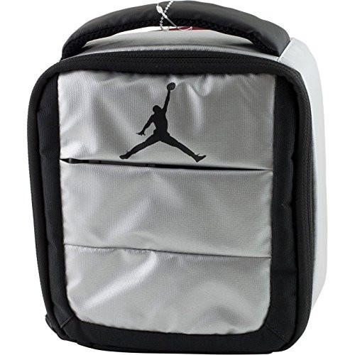 NIKE All World Elite Insulated Sport Lunch Box Food Tote Reusable Cooler Bag (Chrome Metallic Silver/Black Logo)