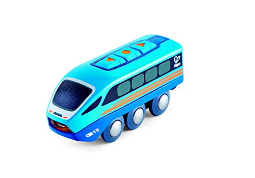 Hape Remote Control Car,  Train Car , Kids  Railway Toy, App or Button RC Vehicle with 5 Playable Sounds, Rechargeable Battery Feature, Blue